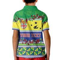 Personalised Malampa Fiji Forever Kid Polo Shirt Tagimoucia Polynesian Sand Drawing - Polynesian Pride