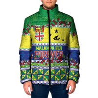 Personalised Malampa Fiji Forever Padded Jacket Tagimoucia Polynesian Sand Drawing - Polynesian Pride