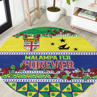 Malampa Fiji Forever Round Carpet Tagimoucia Polynesian Sand Drawing - Polynesian Pride