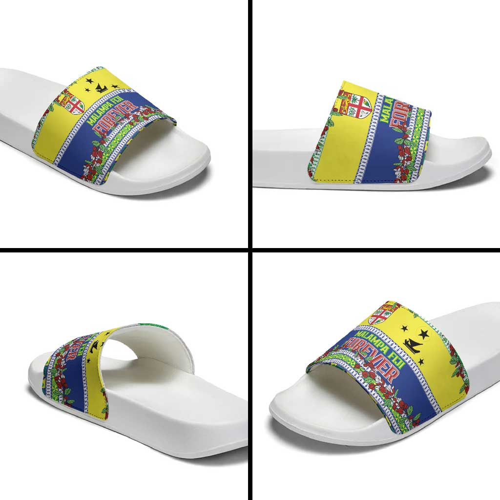 Malampa Fiji Forever Slide Sandals Tagimoucia Polynesian Sand Drawing - Polynesian Pride