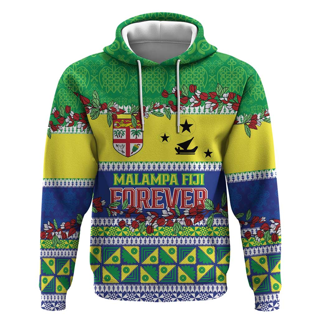 Personalised Malampa Fiji Forever Zip Hoodie Tagimoucia Polynesian Sand Drawing - Polynesian Pride