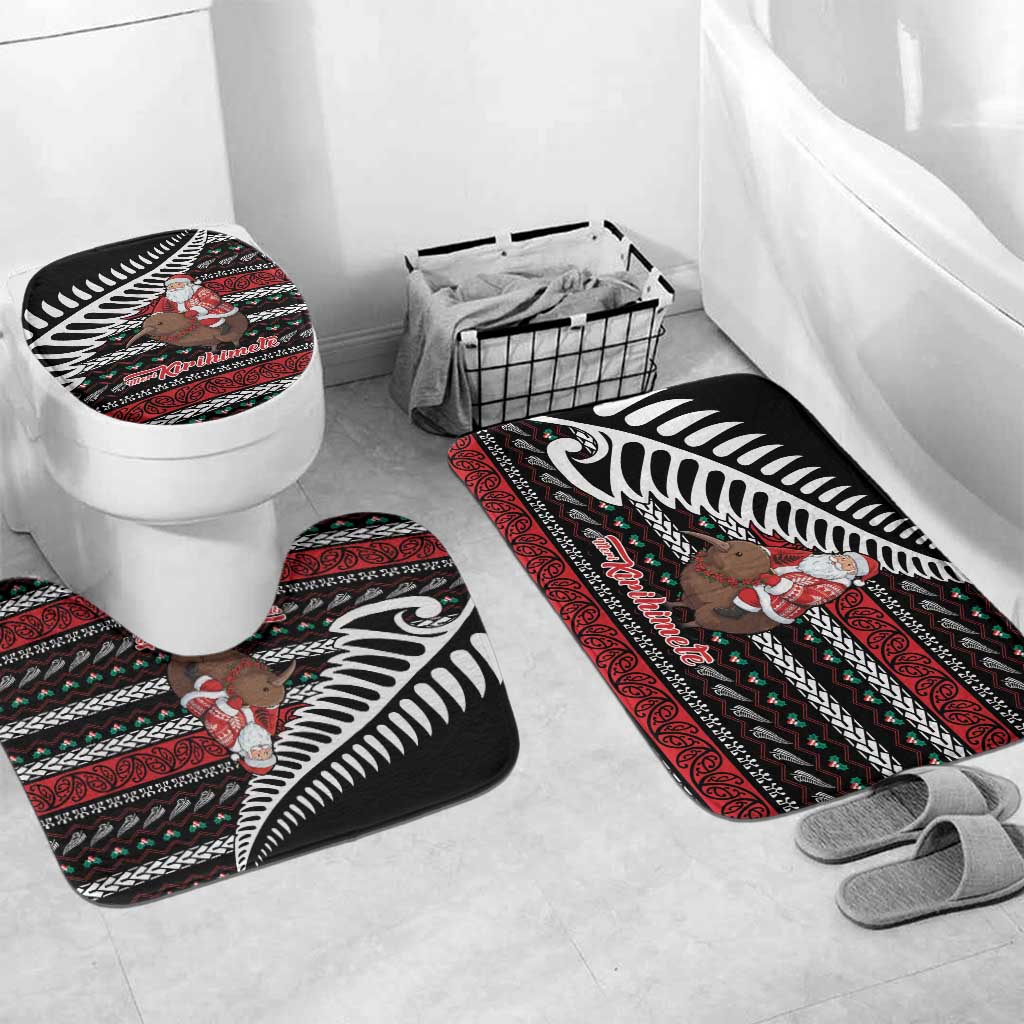 New Zealand Kiwi Santa Christmas Bathroom Set He Wairua Kirihimete - Polynesian Pride