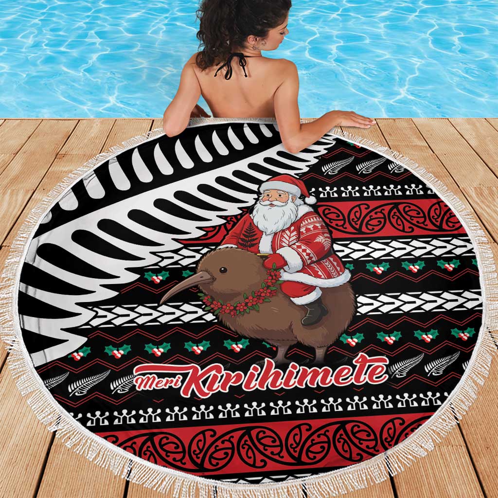 New Zealand Kiwi Santa Christmas Beach Blanket He Wairua Kirihimete LT9 - Polynesian Pride