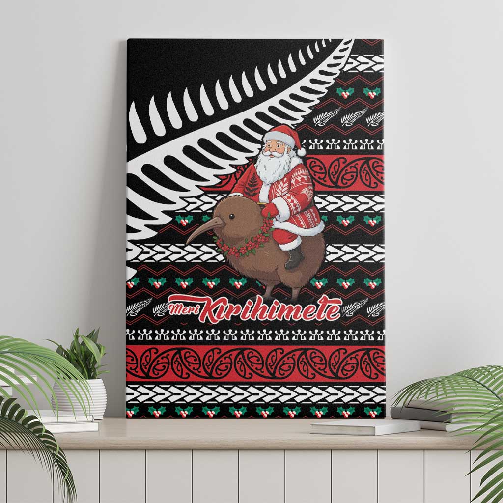New Zealand Kiwi Santa Christmas Canvas Wall Art He Wairua Kirihimete LT9 - Polynesian Pride