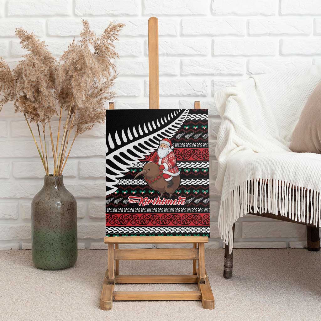 New Zealand Kiwi Santa Christmas Canvas Wall Art He Wairua Kirihimete LT9 - Polynesian Pride
