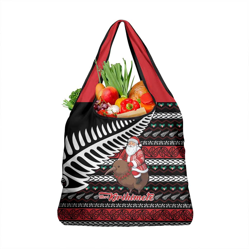 New Zealand Kiwi Santa Christmas Grocery Bag He Wairua Kirihimete - Polynesian Pride
