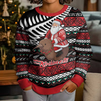 New Zealand Kiwi Santa Christmas Kid Ugly Christmas Sweater He Wairua Kirihimete LT9 - Polynesian Pride