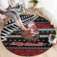 New Zealand Kiwi Santa Christmas Round Carpet He Wairua Kirihimete LT9 - Polynesian Pride