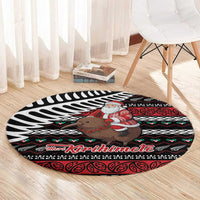 New Zealand Kiwi Santa Christmas Round Carpet He Wairua Kirihimete LT9 - Polynesian Pride