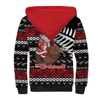 New Zealand Kiwi Santa Christmas Sherpa Hoodie He Wairua Kirihimete LT9 - Polynesian Pride