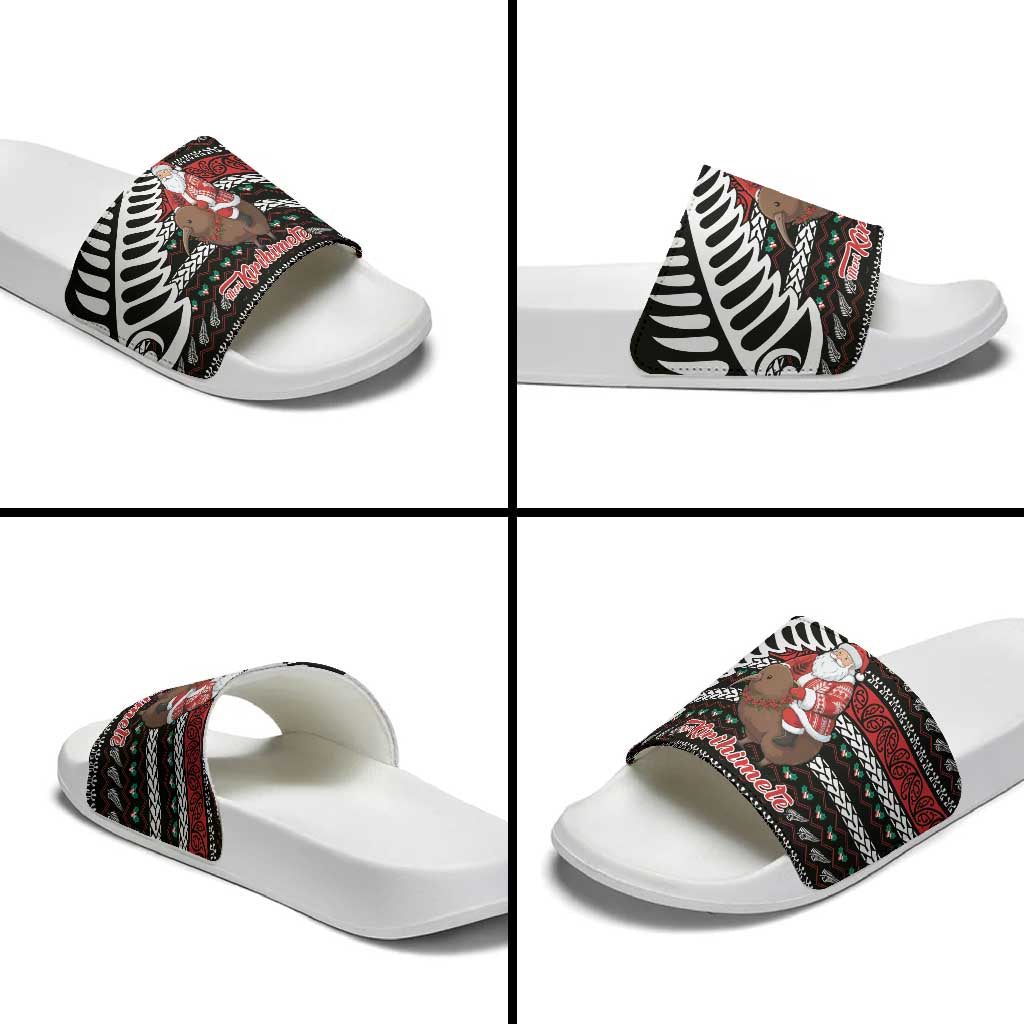 New Zealand Kiwi Santa Christmas Slide Sandals He Wairua Kirihimete - Polynesian Pride