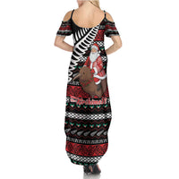 New Zealand Kiwi Santa Christmas Summer Maxi Dress He Wairua Kirihimete - Polynesian Pride