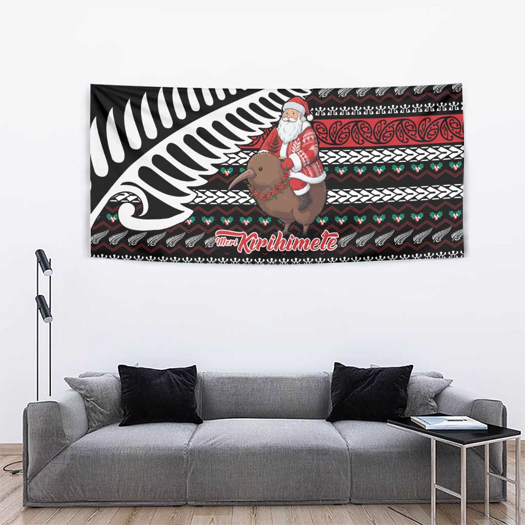 New Zealand Kiwi Santa Christmas Tapestry He Wairua Kirihimete LT9 - Polynesian Pride