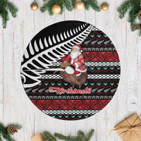 New Zealand Kiwi Santa Christmas Tree Skirt He Wairua Kirihimete - Polynesian Pride