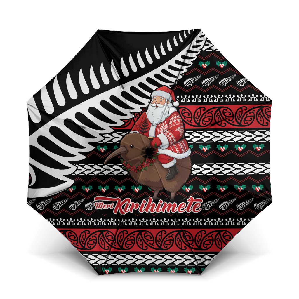 New Zealand Kiwi Santa Christmas Umbrella He Wairua Kirihimete - Polynesian Pride
