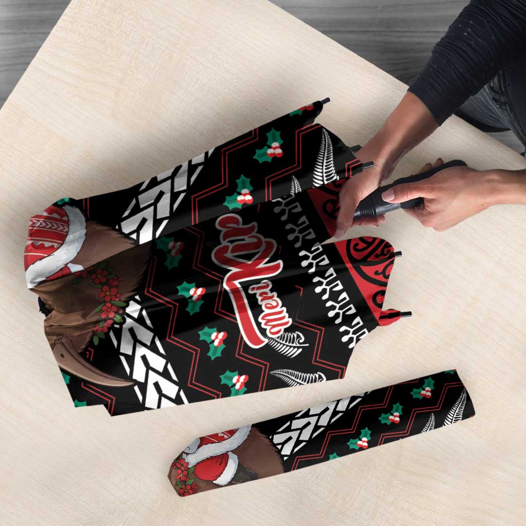 New Zealand Kiwi Santa Christmas Umbrella He Wairua Kirihimete - Polynesian Pride