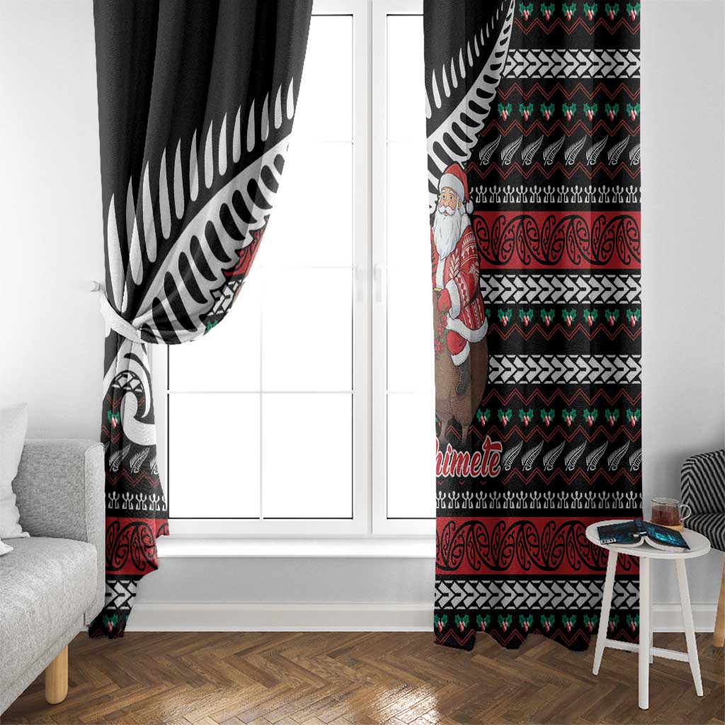 New Zealand Kiwi Santa Christmas Window Curtain He Wairua Kirihimete LT9 - Polynesian Pride
