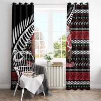 New Zealand Kiwi Santa Christmas Window Curtain He Wairua Kirihimete LT9 - Polynesian Pride