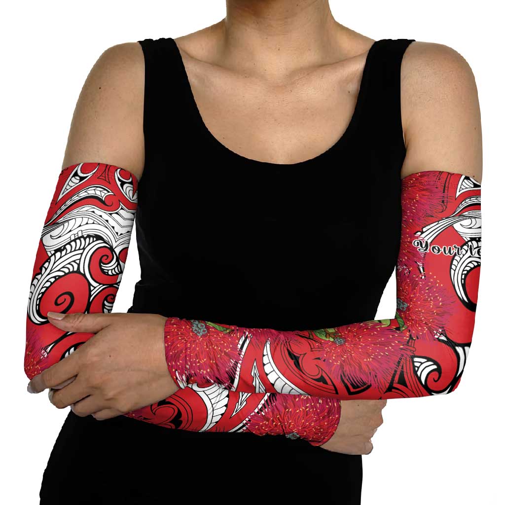 Personalised New Zealand Koru Pohutukawa Arm Sleeves Meri Kirihimete Aroha for Christmas LT9 - Polynesian Pride