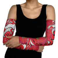 Personalised New Zealand Koru Pohutukawa Arm Sleeves Meri Kirihimete Aroha for Christmas LT9 - Polynesian Pride
