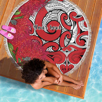 Personalised New Zealand Koru Pohutukawa Beach Blanket Meri Kirihimete Aroha for Christmas LT9 - Polynesian Pride
