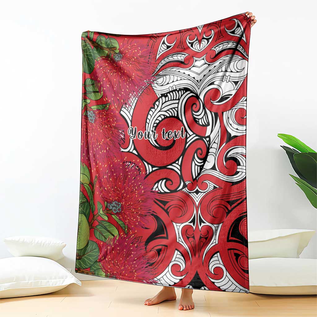 Personalised New Zealand Koru Pohutukawa Blanket Meri Kirihimete Aroha for Christmas LT9 - Polynesian Pride