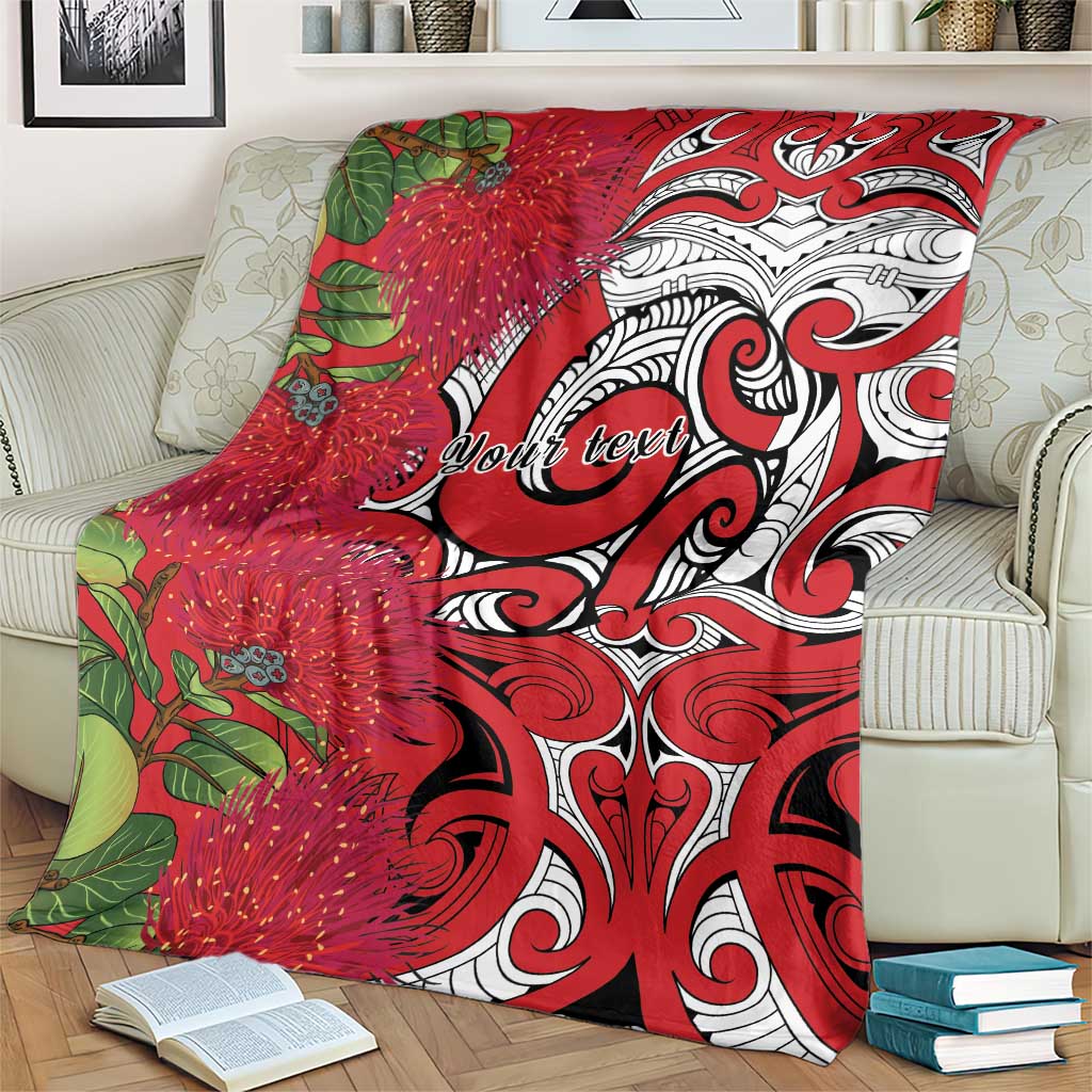 Personalised New Zealand Koru Pohutukawa Blanket Meri Kirihimete Aroha for Christmas LT9 - Polynesian Pride