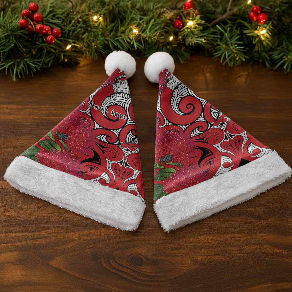Personalised New Zealand Koru Pohutukawa Christmas Santa Hat Meri Kirihimete Aroha for Christmas - Polynesian Pride