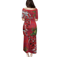 Personalised New Zealand Koru Pohutukawa Family Matching Puletasi and Hawaiian Shirt Meri Kirihimete Aroha for Christmas - Polynesian Pride