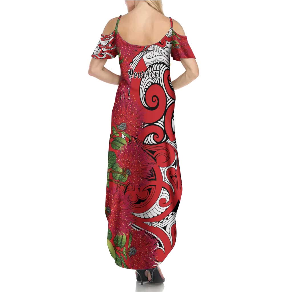 Personalised New Zealand Koru Pohutukawa Family Matching Summer Maxi Dress and Hawaiian Shirt Meri Kirihimete Aroha for Christmas - Polynesian Pride