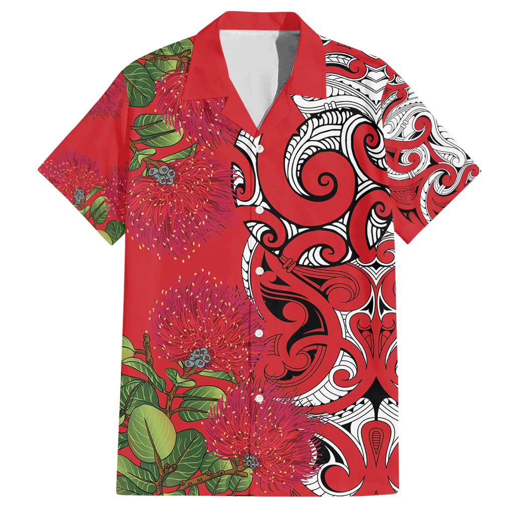 Personalised New Zealand Koru Pohutukawa Family Matching Tank Maxi Dress and Hawaiian Shirt Meri Kirihimete Aroha for Christmas - Polynesian Pride