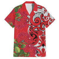 Personalised New Zealand Koru Pohutukawa Family Matching Tank Maxi Dress and Hawaiian Shirt Meri Kirihimete Aroha for Christmas - Polynesian Pride