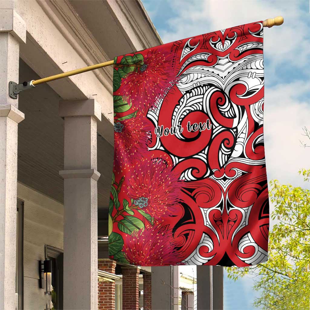 Personalised New Zealand Koru Pohutukawa Garden Flag Meri Kirihimete Aroha for Christmas - Polynesian Pride