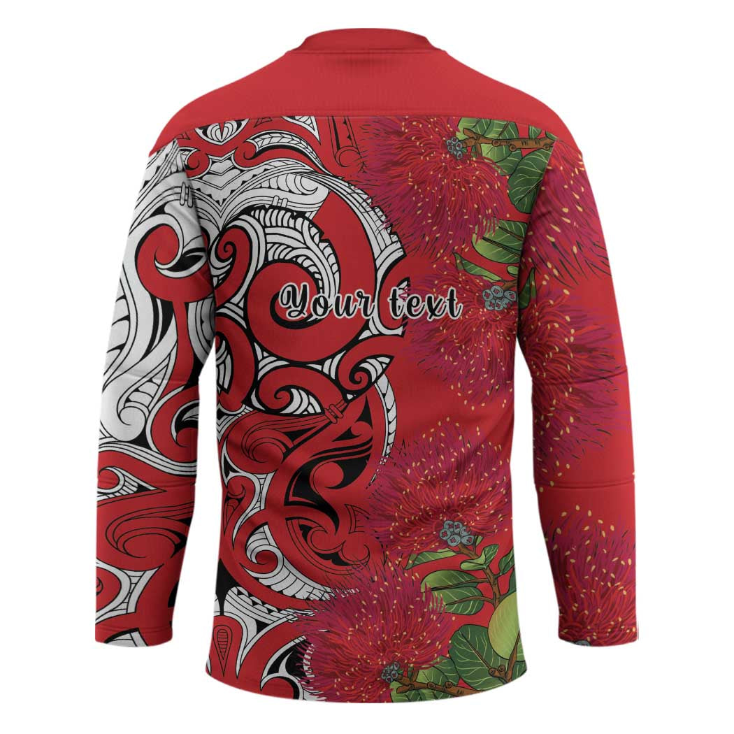Personalised New Zealand Koru Pohutukawa Hockey Jersey Meri Kirihimete Aroha for Christmas - Polynesian Pride