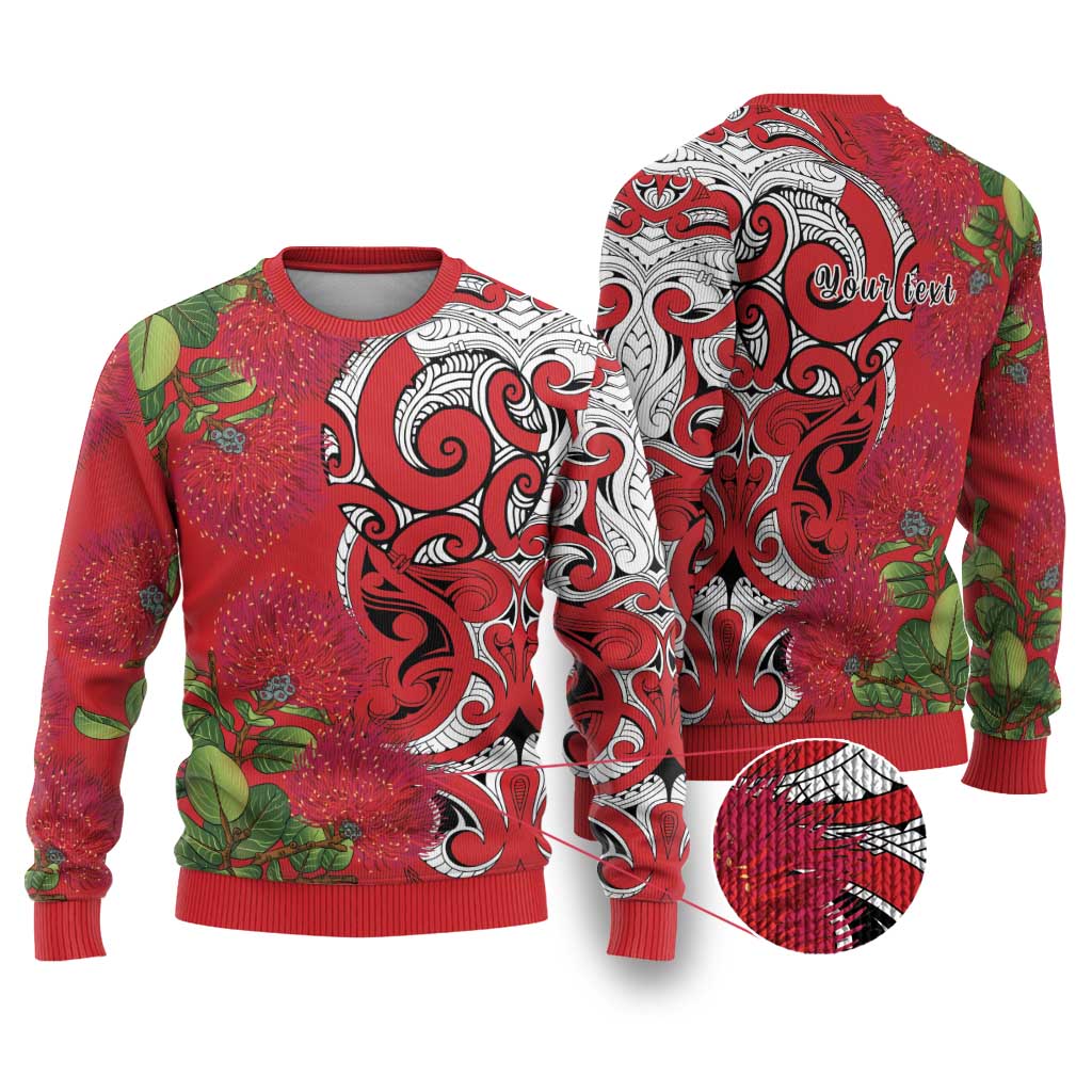 Personalised New Zealand Koru Pohutukawa Ugly Christmas Sweater Meri Kirihimete Aroha for Christmas - Polynesian Pride