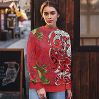 Personalised New Zealand Koru Pohutukawa Ugly Christmas Sweater Meri Kirihimete Aroha for Christmas - Polynesian Pride