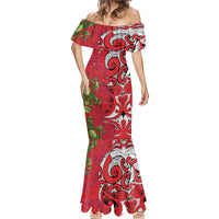 Personalised New Zealand Koru Pohutukawa Mermaid Dress Meri Kirihimete Aroha for Christmas LT9 - Polynesian Pride