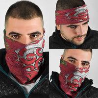 Personalised New Zealand Koru Pohutukawa Neck Gaiter Meri Kirihimete Aroha for Christmas LT9 - Polynesian Pride