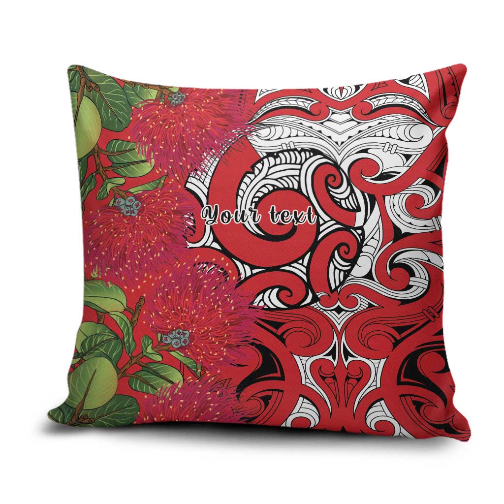 Personalised New Zealand Koru Pohutukawa Pillow Cover Meri Kirihimete Aroha for Christmas LT9 Red - Polynesian Pride