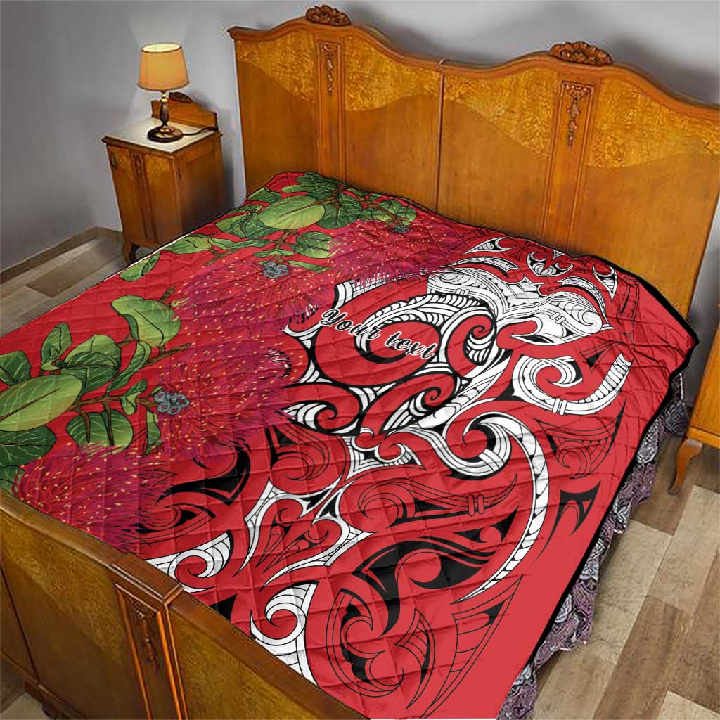 Personalised New Zealand Koru Pohutukawa Quilt Meri Kirihimete Aroha for Christmas LT9 - Polynesian Pride