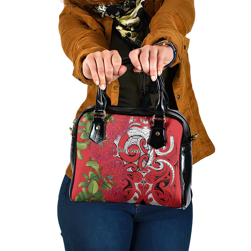 Personalised New Zealand Koru Pohutukawa Shoulder Handbag Meri Kirihimete Aroha for Christmas LT9 One Size Red - Polynesian Pride