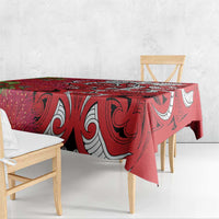 Personalised New Zealand Koru Pohutukawa Tablecloth Meri Kirihimete Aroha for Christmas LT9 - Polynesian Pride