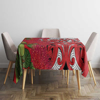Personalised New Zealand Koru Pohutukawa Tablecloth Meri Kirihimete Aroha for Christmas LT9 - Polynesian Pride