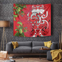 Personalised New Zealand Koru Pohutukawa Tapestry Meri Kirihimete Aroha for Christmas LT9 Red - Polynesian Pride