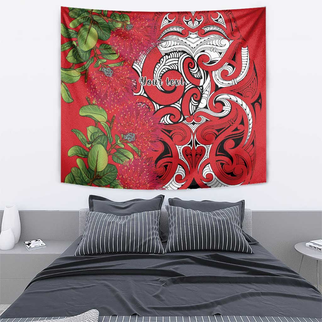 Personalised New Zealand Koru Pohutukawa Tapestry Meri Kirihimete Aroha for Christmas LT9 - Polynesian Pride