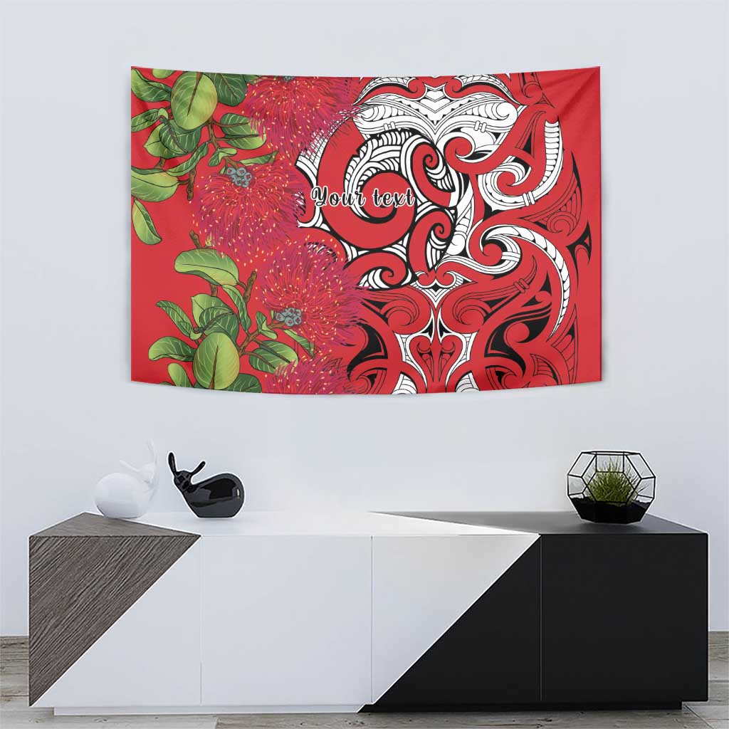 Personalised New Zealand Koru Pohutukawa Tapestry Meri Kirihimete Aroha for Christmas LT9 - Polynesian Pride