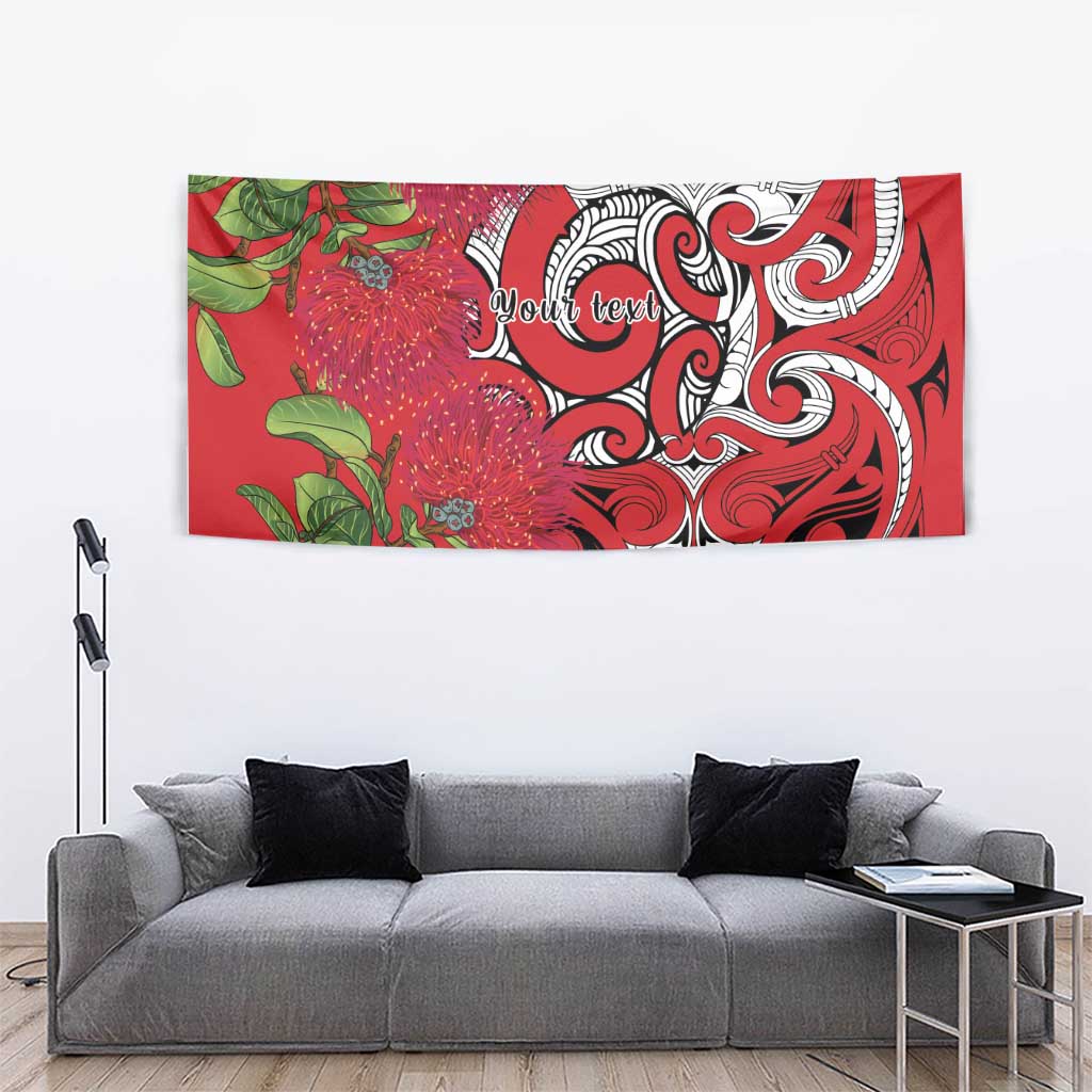 Personalised New Zealand Koru Pohutukawa Tapestry Meri Kirihimete Aroha for Christmas LT9 - Polynesian Pride
