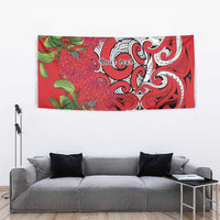 Personalised New Zealand Koru Pohutukawa Tapestry Meri Kirihimete Aroha for Christmas LT9 - Polynesian Pride