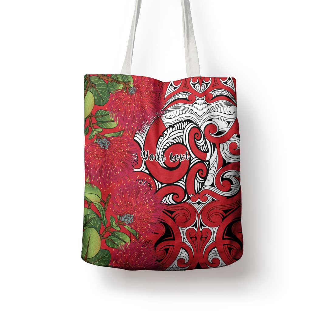 Personalised New Zealand Koru Pohutukawa Tote Bag Meri Kirihimete Aroha for Christmas - Polynesian Pride