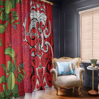 Personalised New Zealand Koru Pohutukawa Window Curtain Meri Kirihimete Aroha for Christmas LT9 - Polynesian Pride